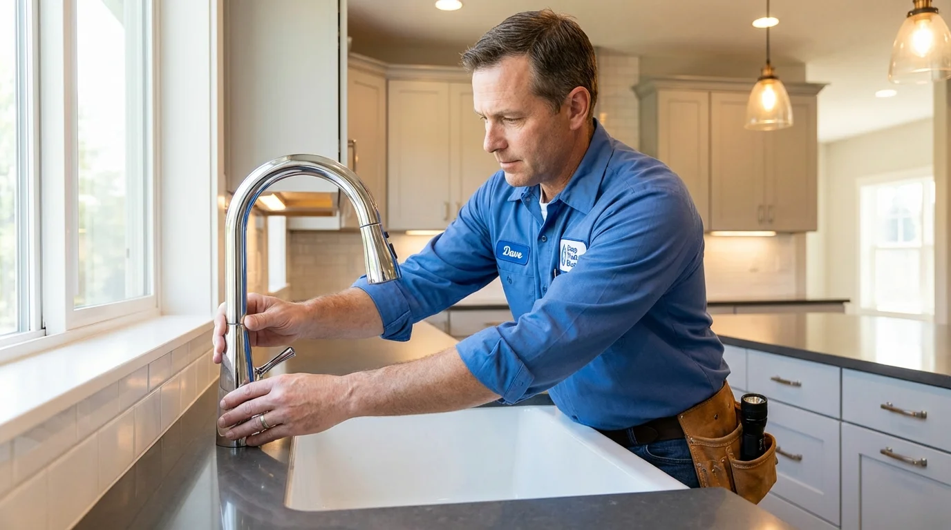 Kitchen faucet installation by Johns Plumbing LLC in Johnston City