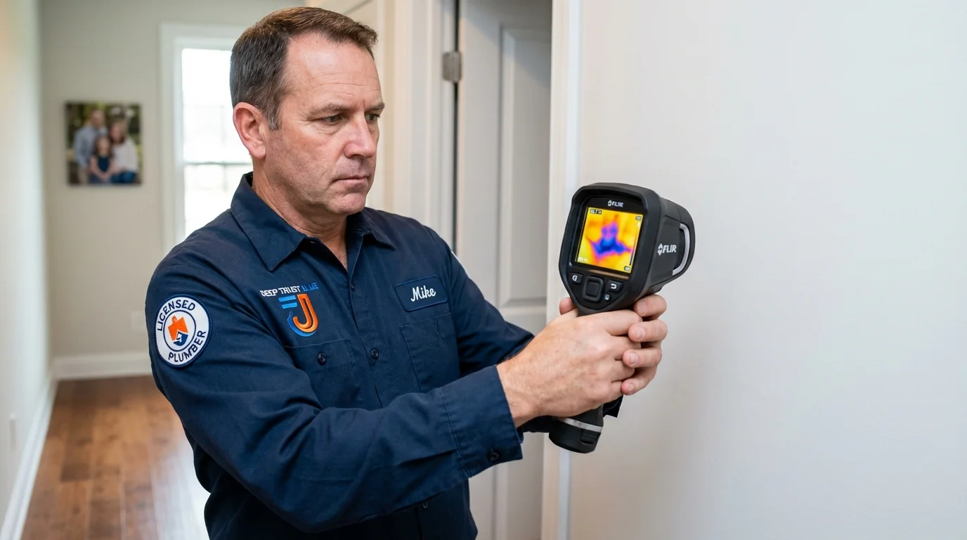 Thermal imaging leak detection by Johns Plumbing LLC in Johnston City